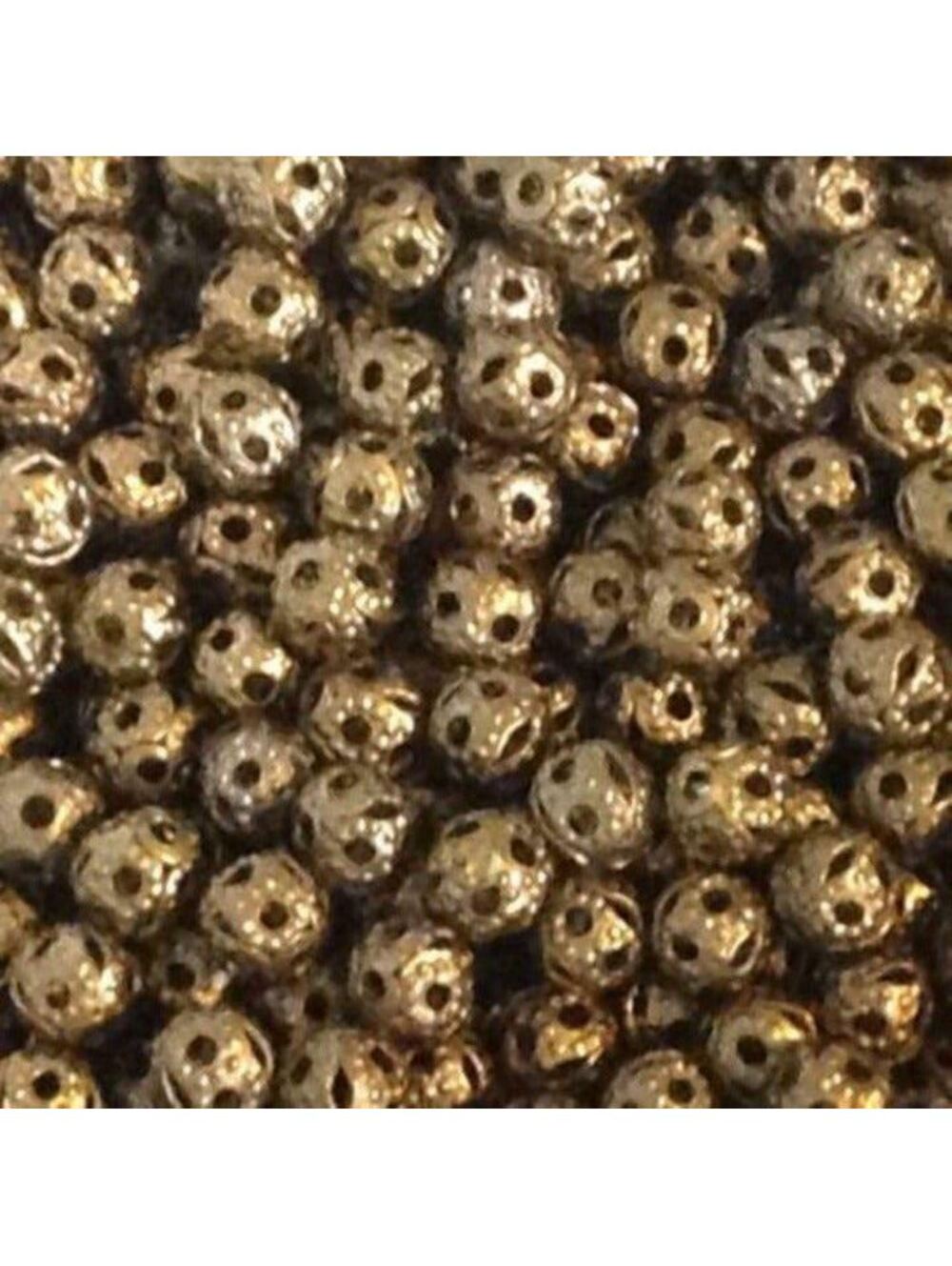 100 Bronze Antiqued Victorian Steampunk Filigree Brass Beads